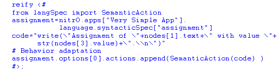 Reflective access to the language specification.